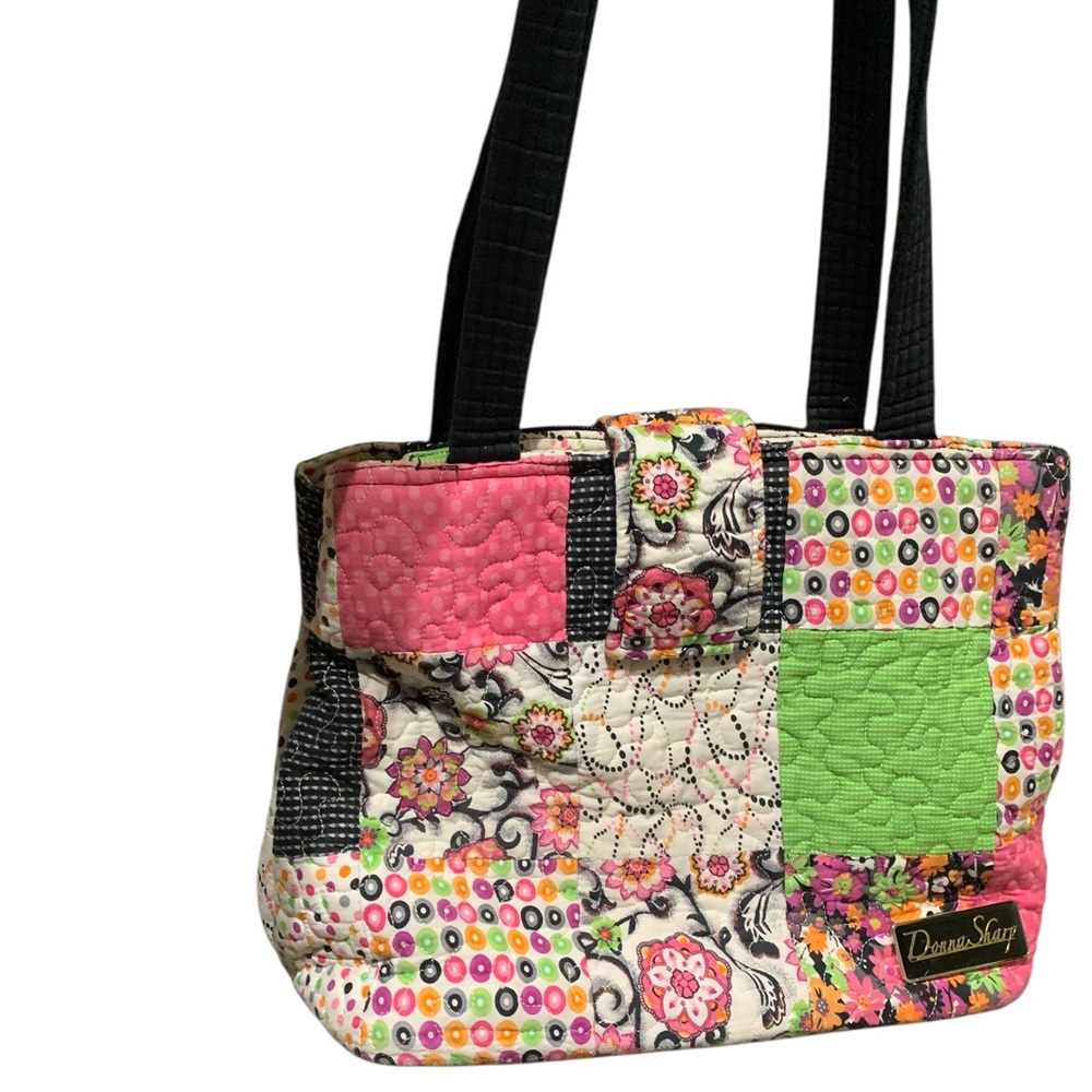 Donna Sharp Quilted Purse – Black, Green & Pink – Super Fun Pattern!